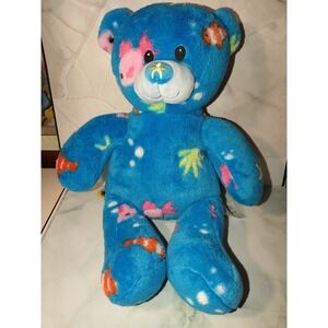 Build A Bear  2012 Under The Sea Blue Bear 18" Plush Star Nose Clown Fish Print